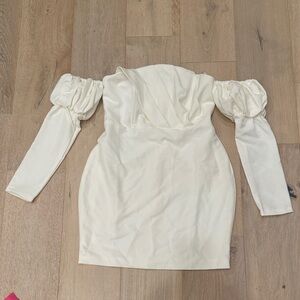 Elegant Off-Shoulder Cream Dress